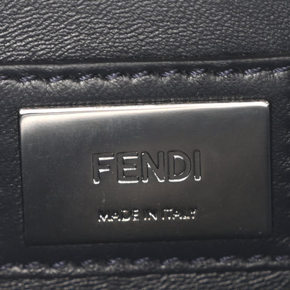 Fendi Chamois Karung Shiny Nappa Medium 3 Pocket Peekaboo Iconic Satchel Cobalto Petrolio 6 of 9