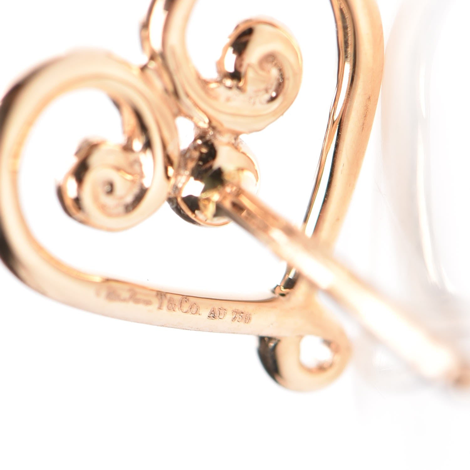 Tiffany 18K Rose Gold Paloma's Venezia Goldoni Heart Earrings 6 of 9