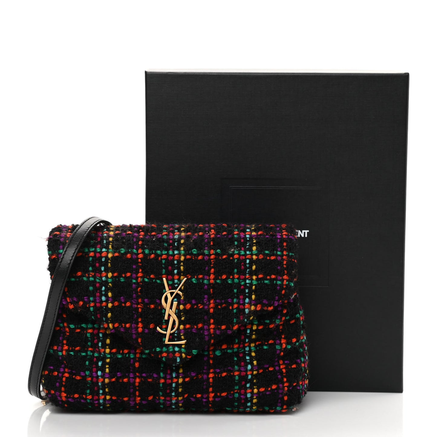 Tweed Toy Loulou Shoulder Bag Black