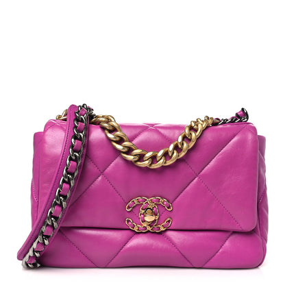 Chanel Lambskin Quilted Medium Chanel 19 Flap Purple 1 of 11