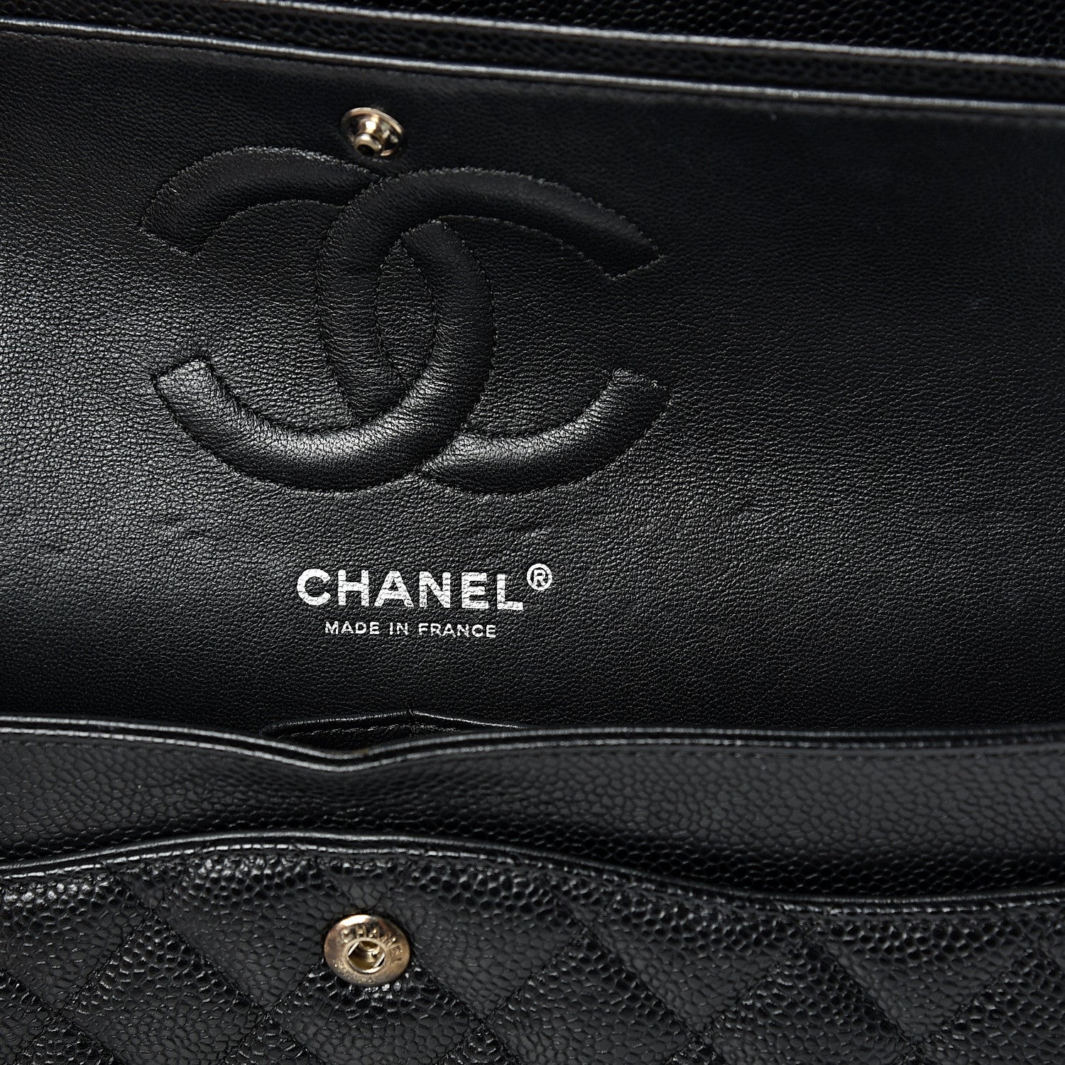 Chanel Caviar Quilted Medium Double Flap Black 10 of 13