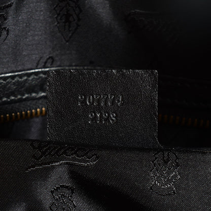 Gucci Suede Calfskin Babouska Studded Large Boston Black 7 of 7