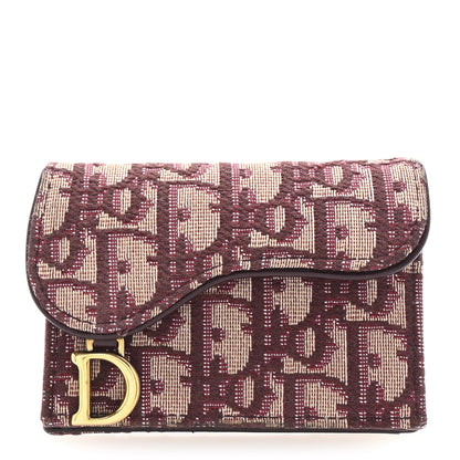 Christian Dior Oblique Saddle Card Holder Bordeaux 1 of 7