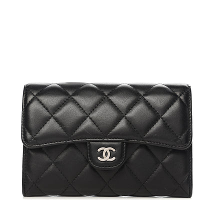 Chanel Lambskin Quilted Small Flap Wallet Black 1 of 8