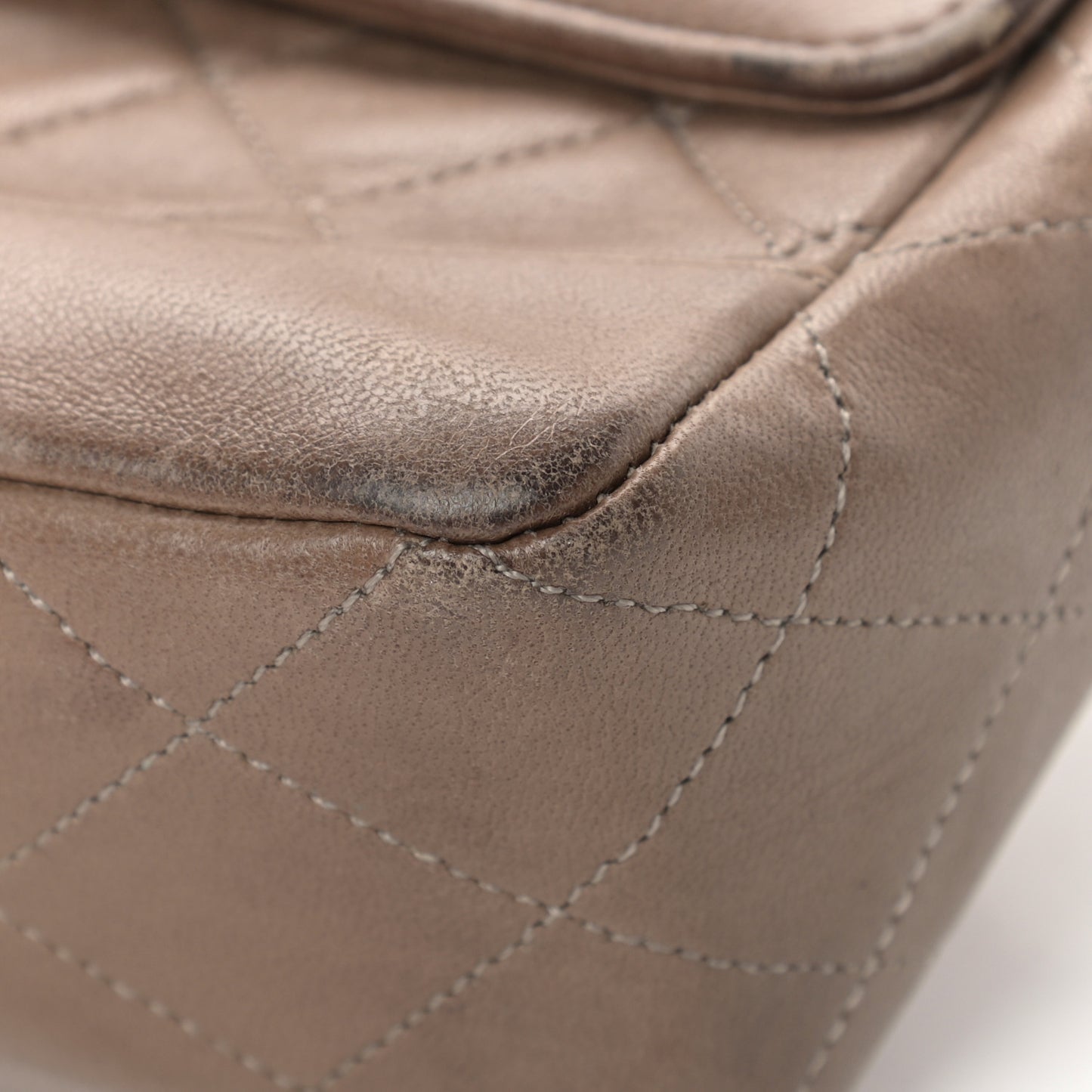 Lambskin Quilted Small Single Flap Dark Beige