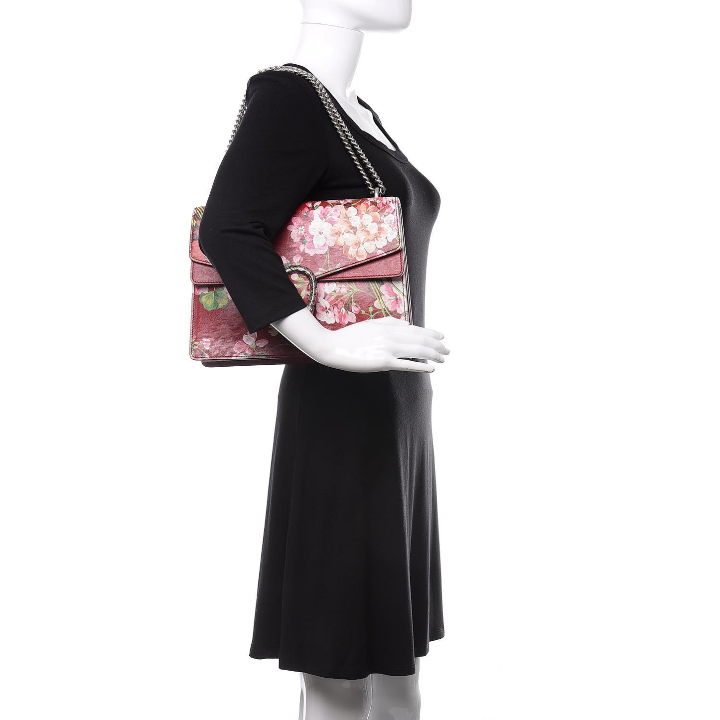 Calfskin Blooms Print Medium Dionysus Shoulder Bag Romantic Cherry Multicolor