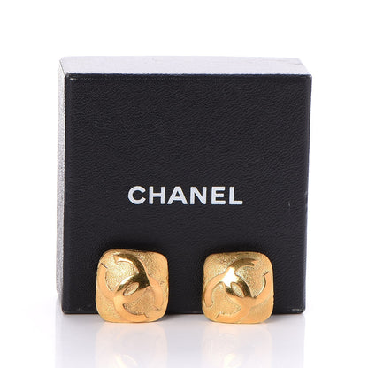 Chanel CC Square Clip On Earrings Gold 5 of 5