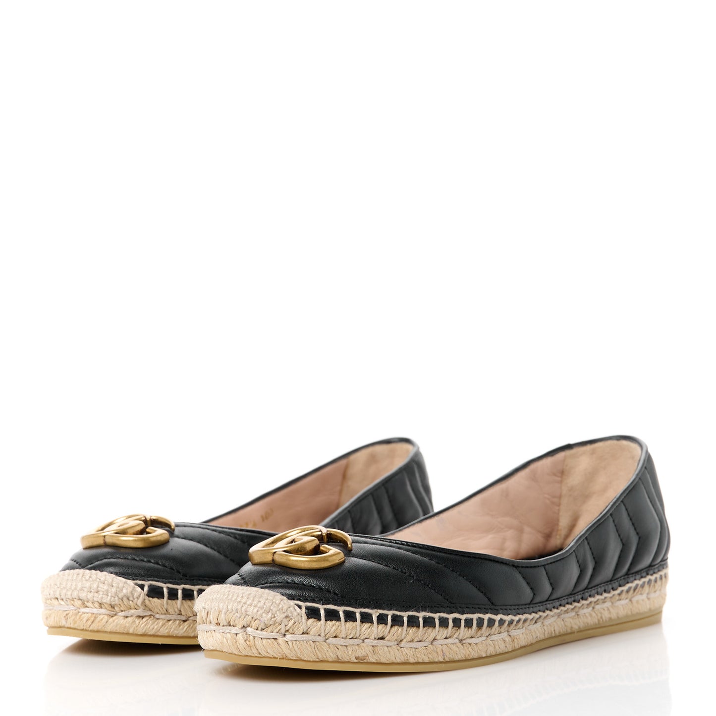 Nappa Matelasse GG Marmont Espadrilles 37.5 Black
