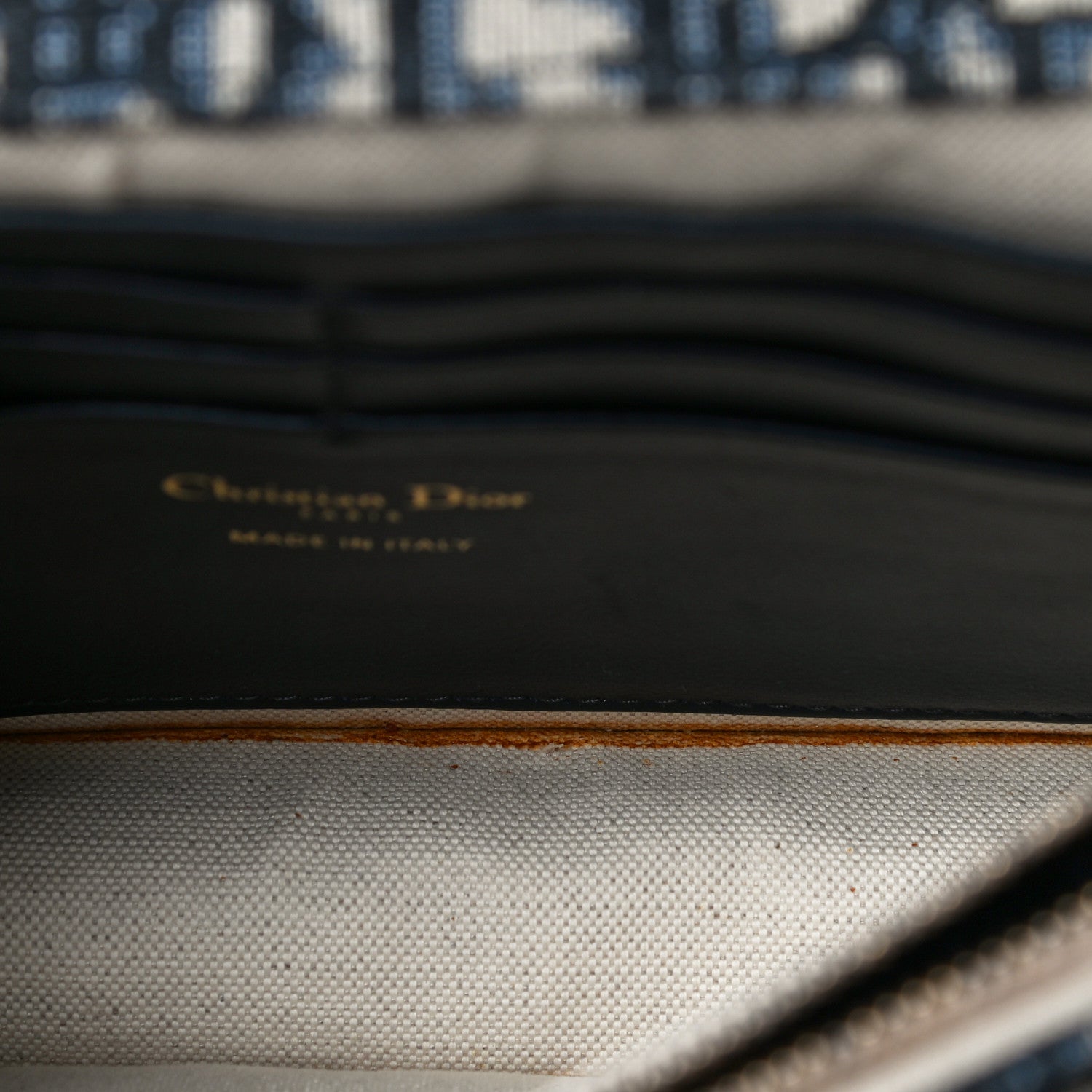 Christian Dior Oblique Saddle Chain Pouch Blue 6 of 10