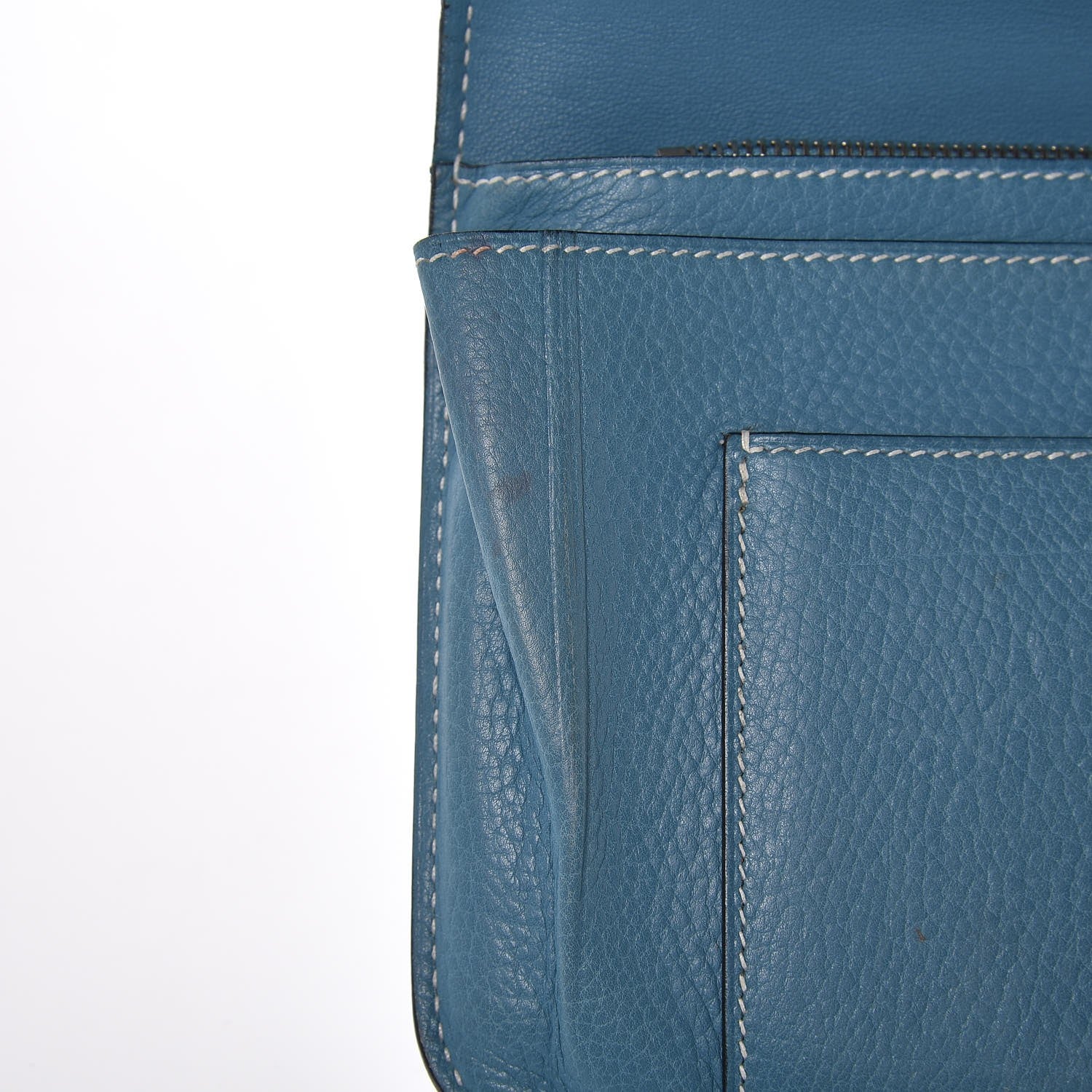 Hermes Togo Dogon Duo Wallet Blue Jean 9 of 11