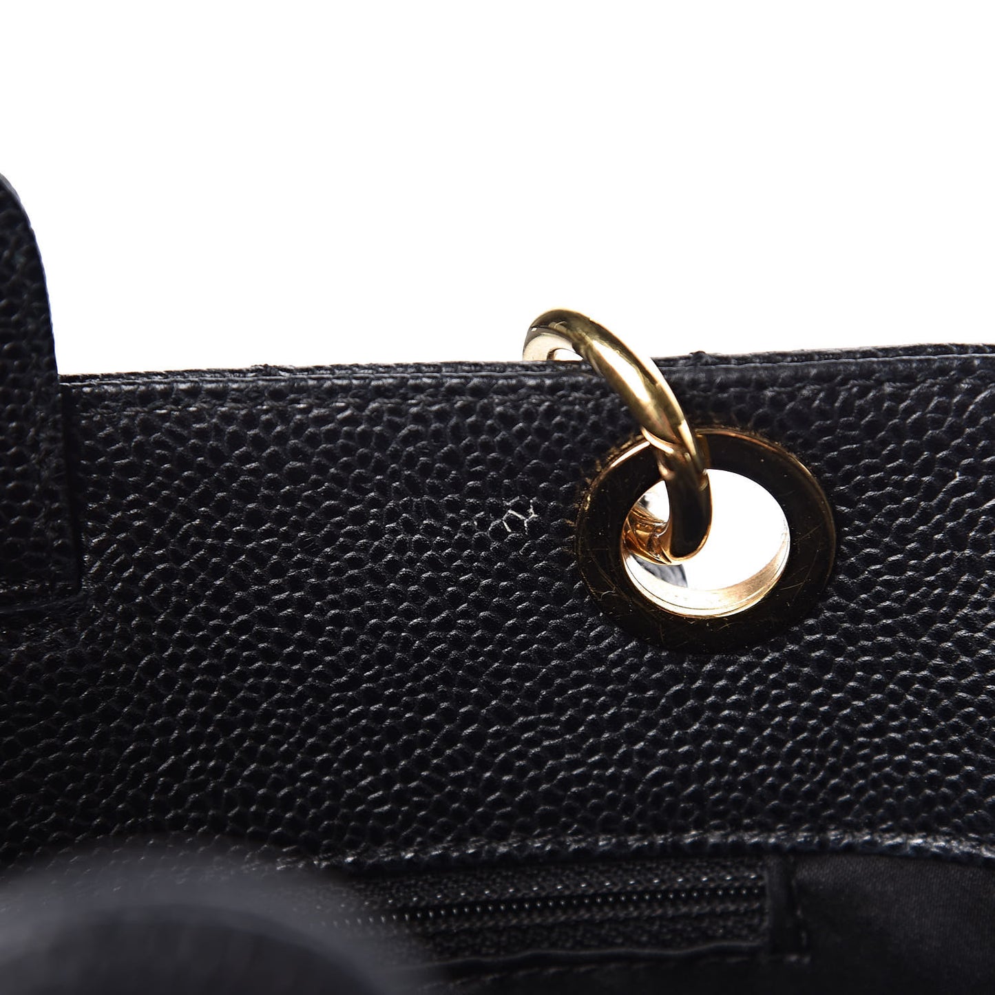 Caviar Quilted Petit Shopping Tote PST Black