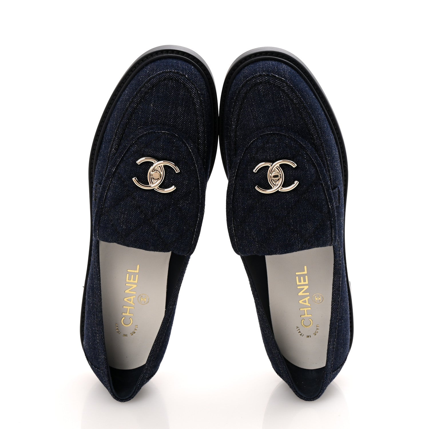 Chanel Denim CC Turnlock Loafers 41.5 Dark Blue 2 of 11