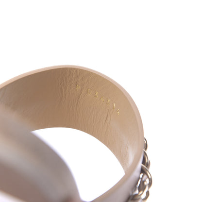 Chanel Calfskin Chain CC Logo Toe Ring Sandals 37 Beige 8 of 9