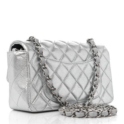 Chanel Metallic Lambskin Quilted Mini Rectangular Flap Silver 3 of 9