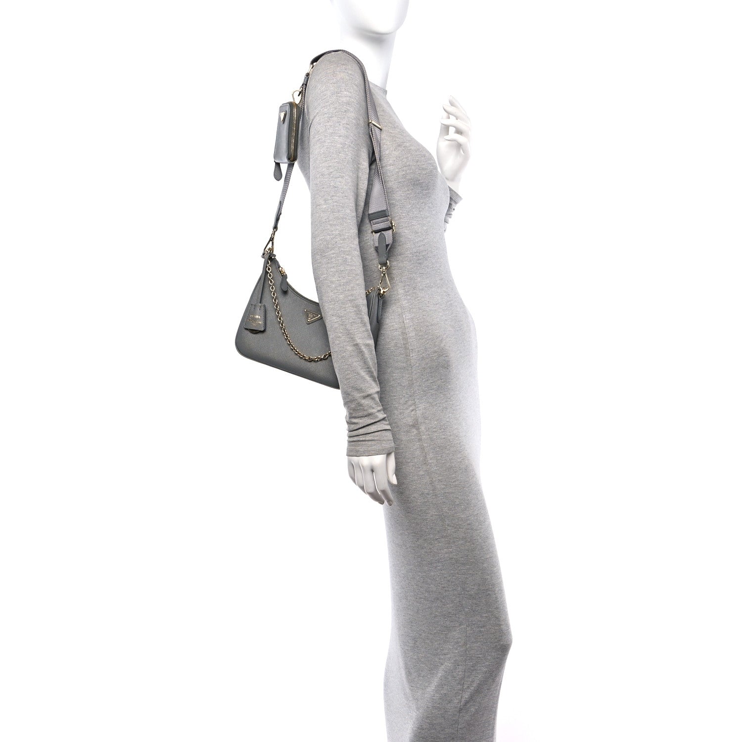 Prada Saffiano Re-Edition 2005 Shoulder Bag Ardesia 2 of 9