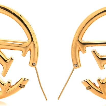 Louis Vuitton Metal Louise Hoop Earrings Gold 3 of 4