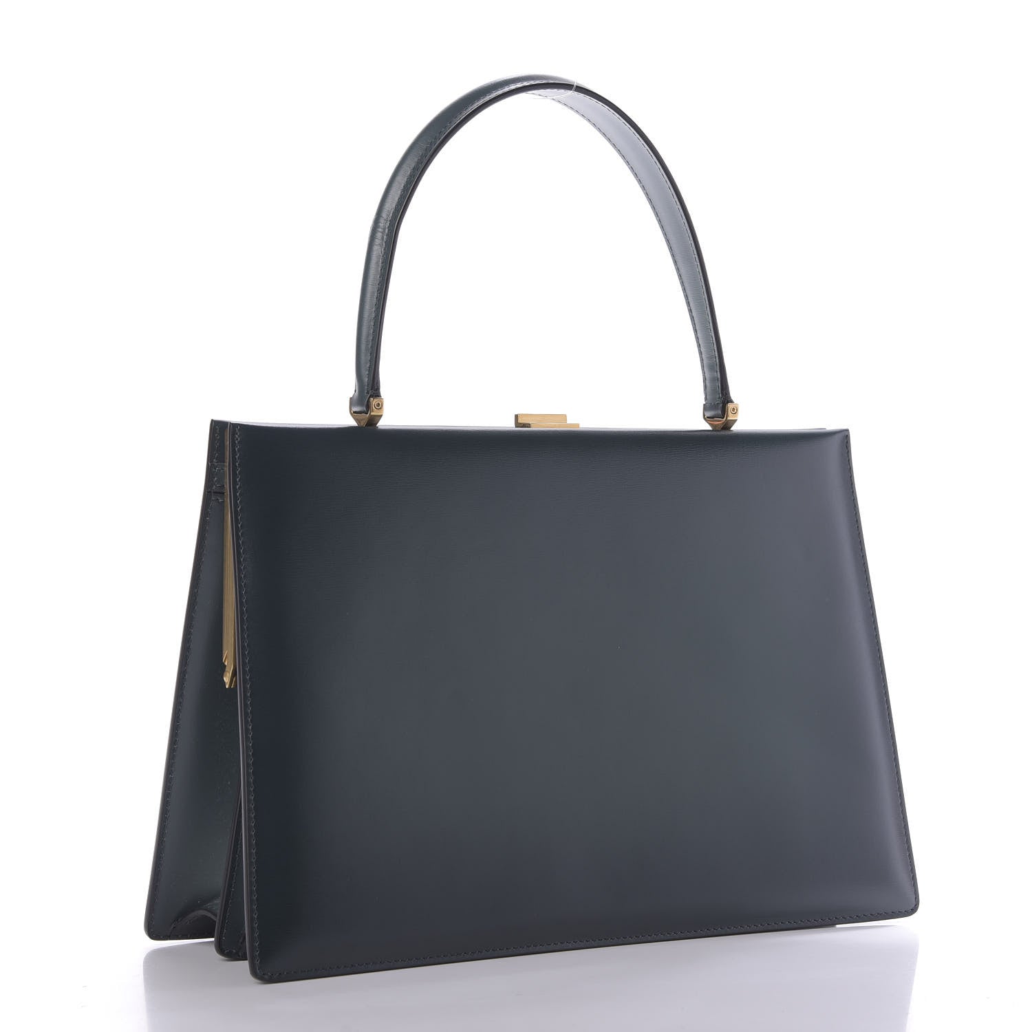 Celine Box Calfskin Medium Clasp Bag Dark Green 3 of 9