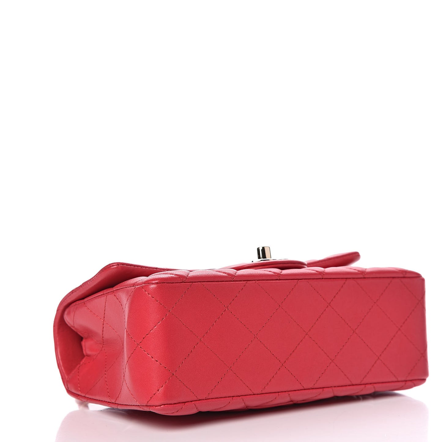 Lambskin Quilted Mini Rectangular Flap Dark Pink