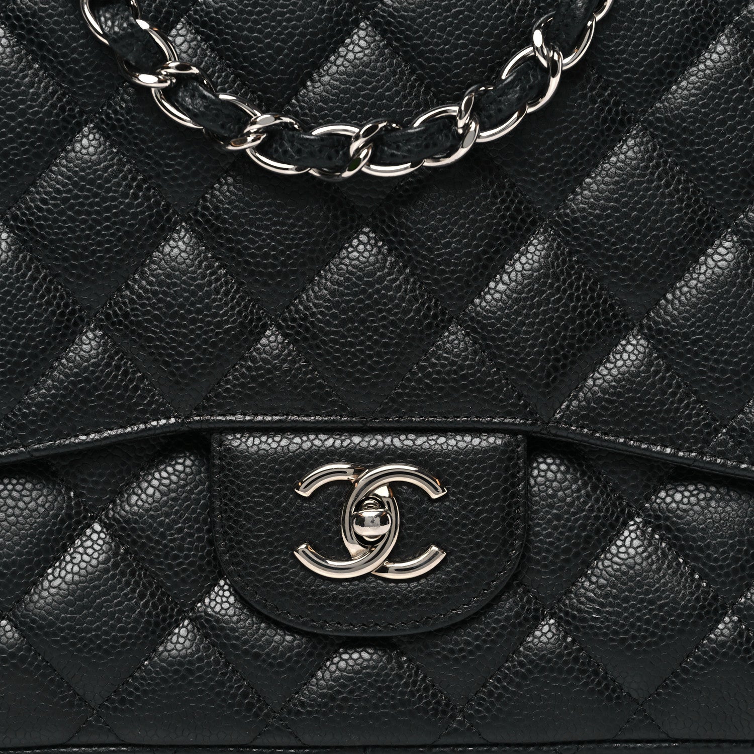 Chanel Caviar Quilted Jumbo Single Flap Black 8 of 10