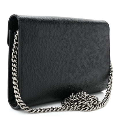 Gucci Calfskin Mini Dionysus Chain Wallet Black 3 of 12
