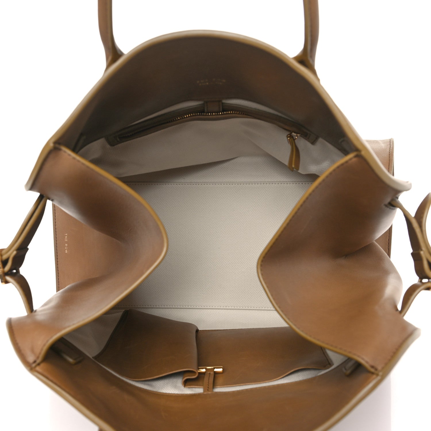 The Row Polished Saddle Calfskin Soft Margaux 15 Muschio 5 of 10