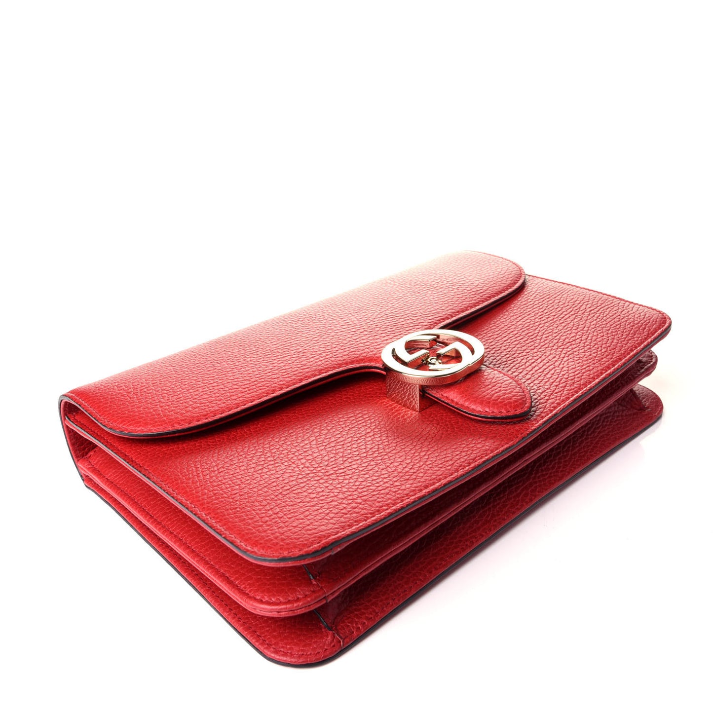 Dollar Calfskin Interlocking G Shoulder Bag Red