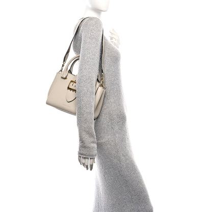 Burberry Soft Grain Calfskin Small Buckle Tote Limestone 2 of 9