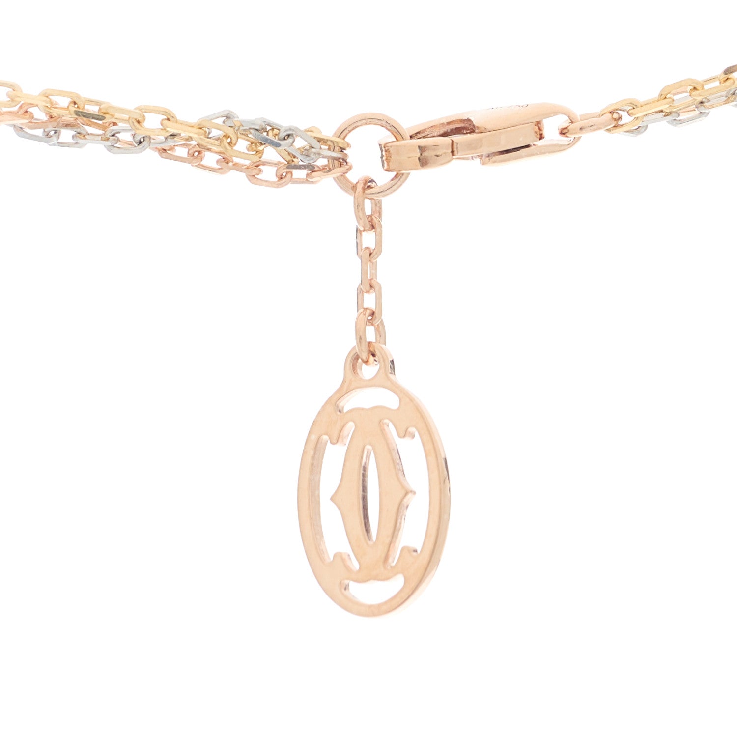 Cartier 18K Pink Yellow White Gold Three Chain Necklace 3 of 6