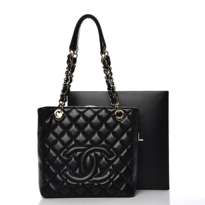 Chanel Caviar Quilted Petit Shopping Tote PST Black 12 of 12