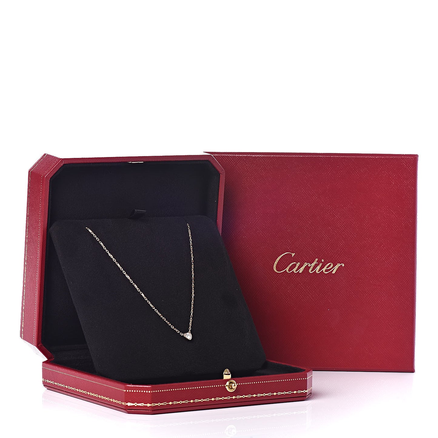 18K Pink Gold Diamond D'Amour Heart Pendant Necklace
