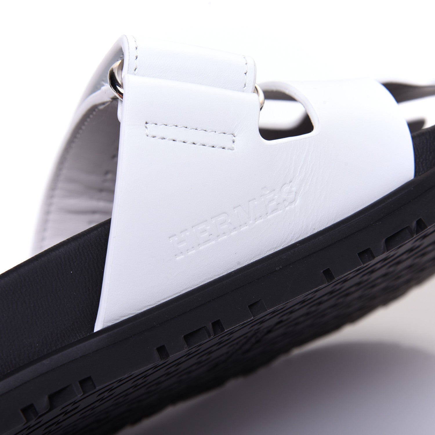 Hermes Calfskin Womens Chypre Sandals 36 White 10 of 11