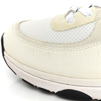 Chanel Mesh Suede Calfskin Grained Calfskin Mens CC Sneakers 43 White Black 13 of 15