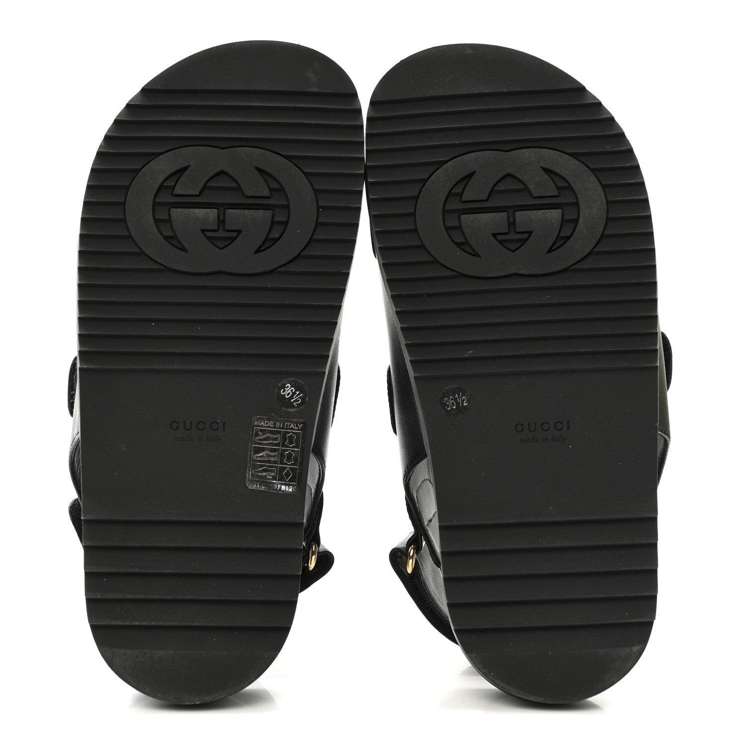 Gucci Nappa Charlotte Moritz GG Womens Dad Sandals 36.5 Black 6 of 12