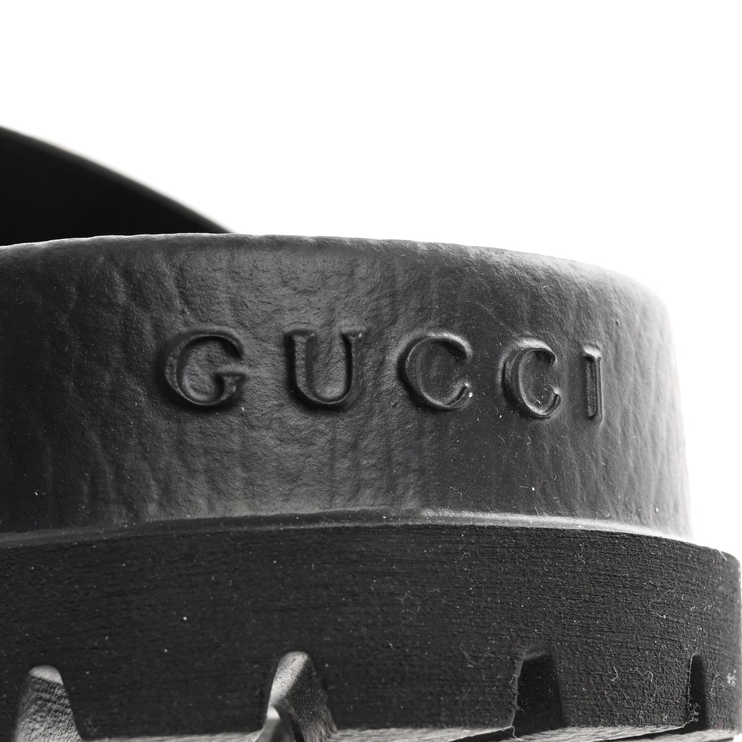 GG Supreme Monogram Tiger Mens Lug Sole Slide Sandals 8 9 Ebony