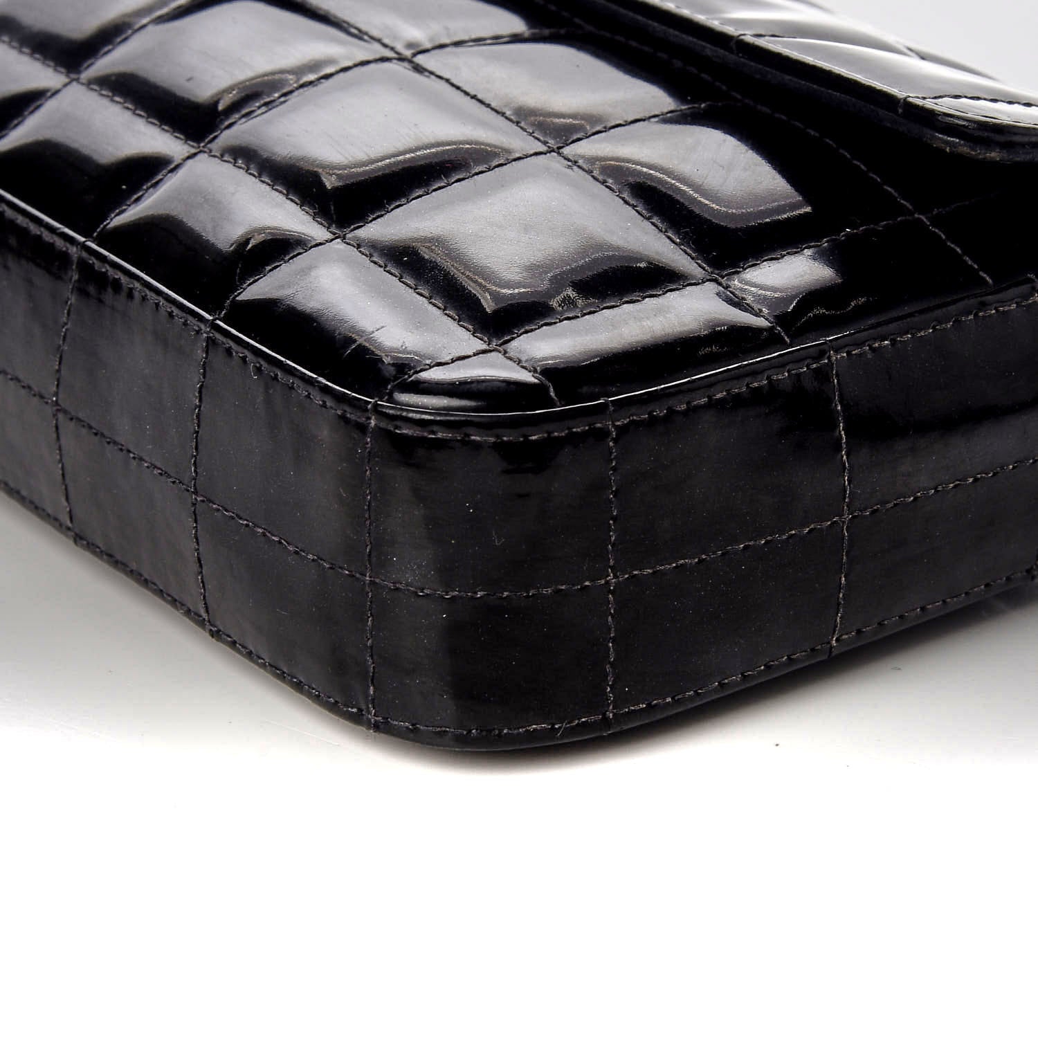 Chanel Patent Quilted East West Chocolate Bar Flap Black 8 of 8