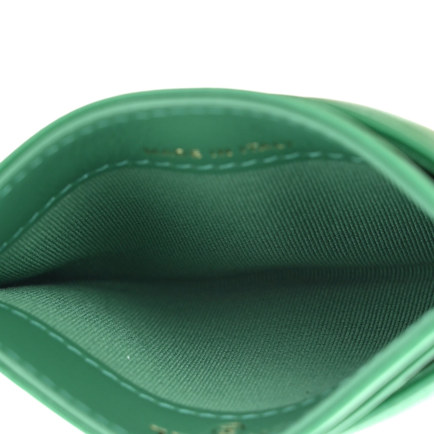 Lambskin Quilted Chanel 19 Card Holder Green
