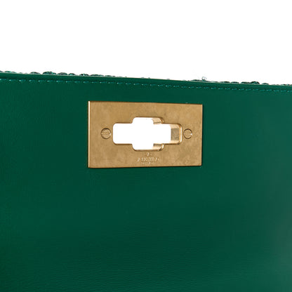 Valentino Garavani Metallic Woven Lurex Medium Roman Stud Shoulder Bag Jungle 6 of 10