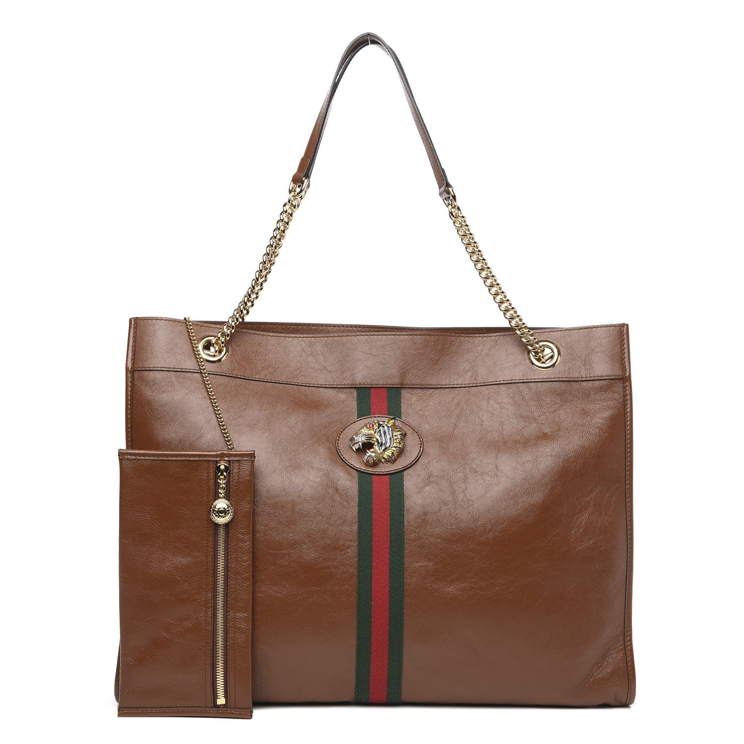 Gucci Calfskin Large Rajah Chain Tote Cuir 1 of 10