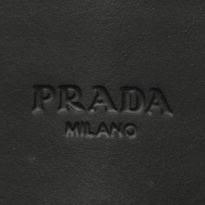 Prada Re-Nylon Spazzolato Rois Metal Triangle Logo Tall 50mm Combat Boots 38.5 Black 6 of 14