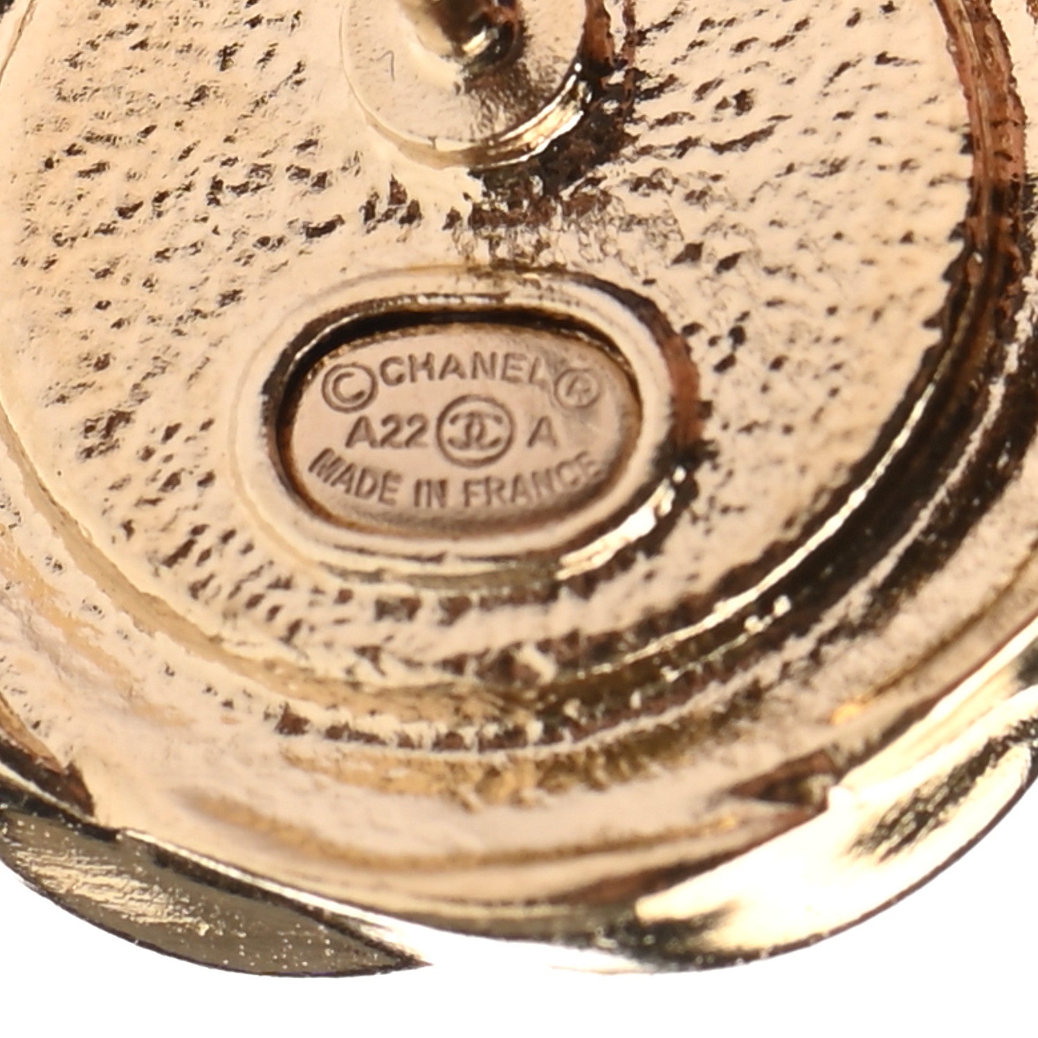 Chanel Metal CC Earrings Gold Black 4 of 5