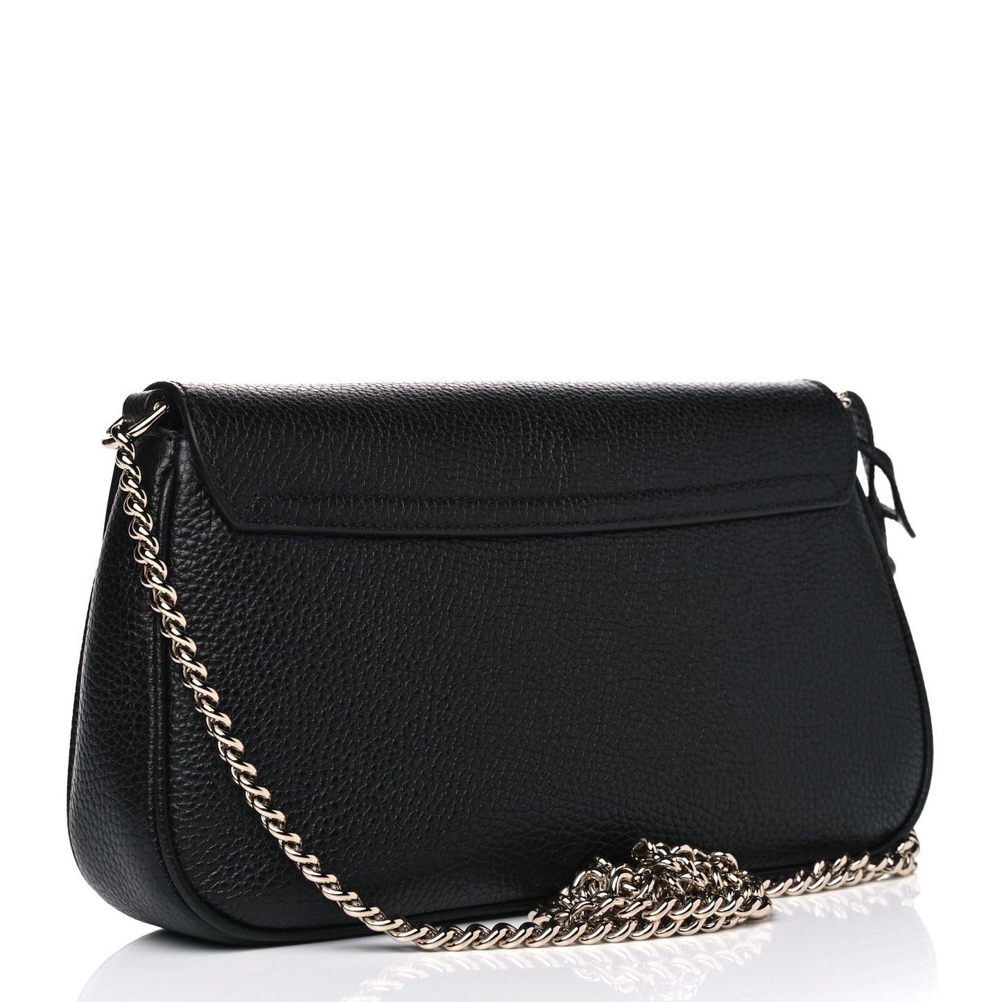 Pebbled Calfskin Medium Soho Flap Crossbody Black