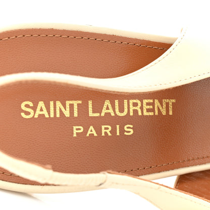 Saint Laurent Calfskin Opyum 85 Slingback Pumps 40 Real Beige 7 of 12