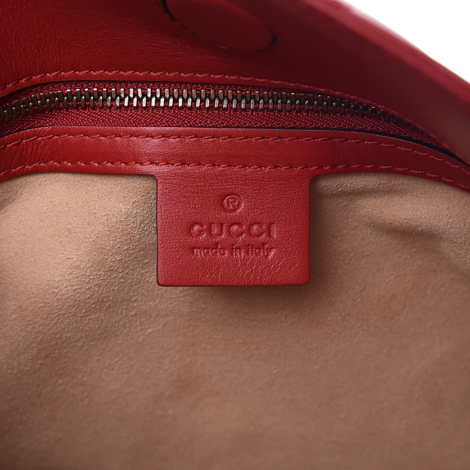 Gucci Calfskin Matelasse Medium GG Marmont Open Top Shoulder Bag Hibiscus Red 6 of 8