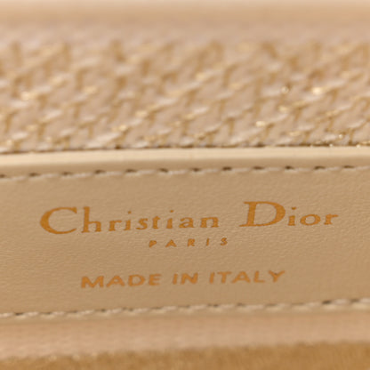 Christian Dior Canvas Embroidered Jardin D'Hiver Medium Lady D-Lite White Gold 6 of 12