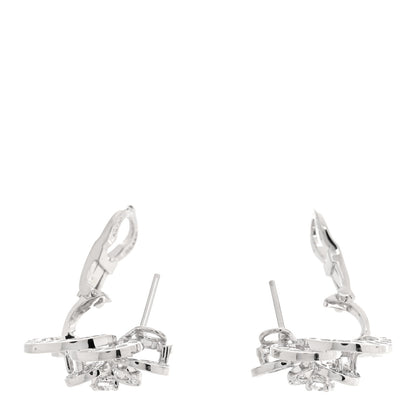 Chanel 18K White Gold Diamond Fil de Camelia Earrings 3 of 5