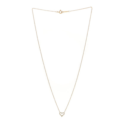 Tiffany 18K Yellow Gold Diamond Extra Mini Heart Pendant Necklace 2 of 5