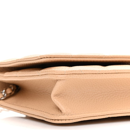 Chanel Caviar Quilted Wallet On Chain WOC Beige 10 of 12