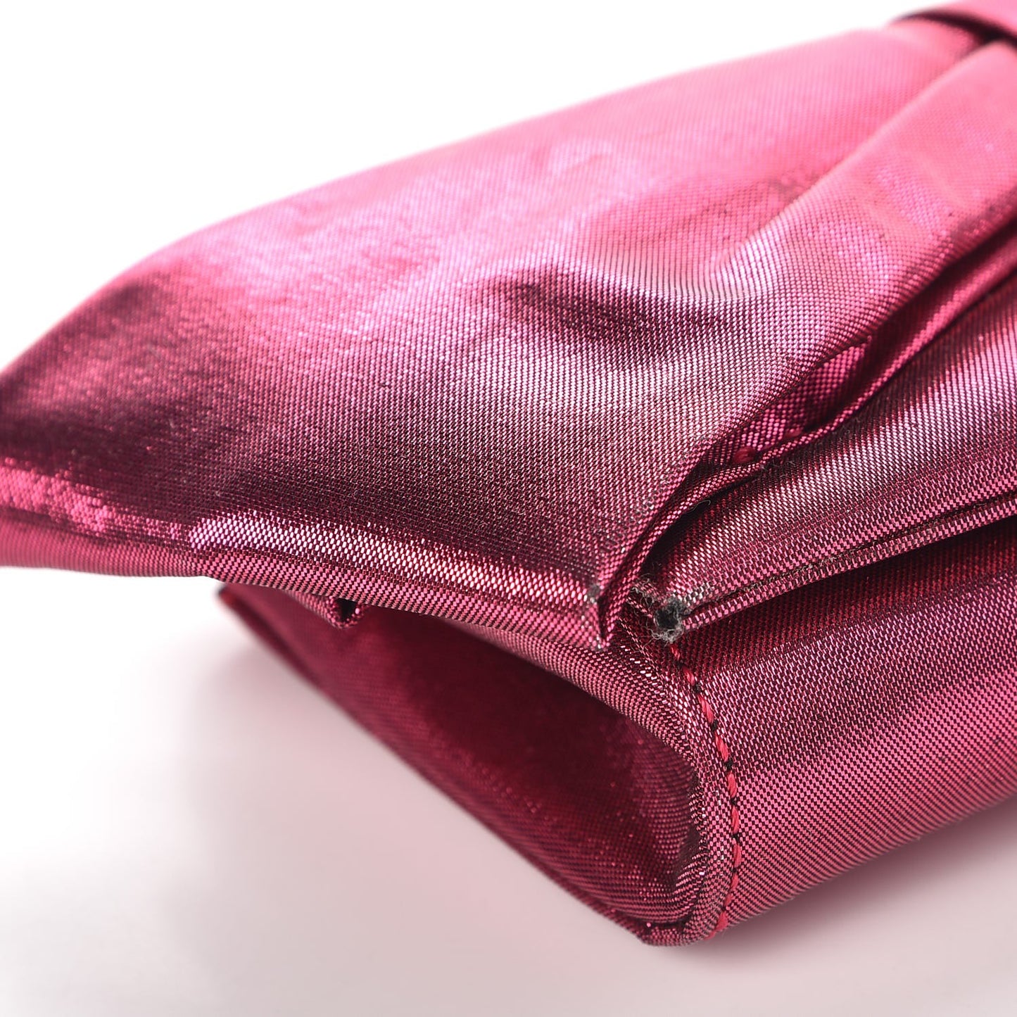 Metallic Nylon Aionoeud Bow Clutch Pink