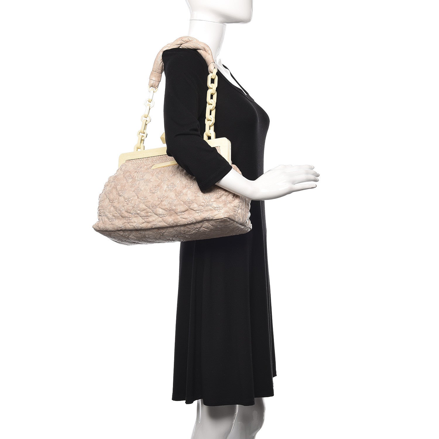Louis Vuitton Lambskin Olympe Nimbus Cirrus Ecru 2 of 8