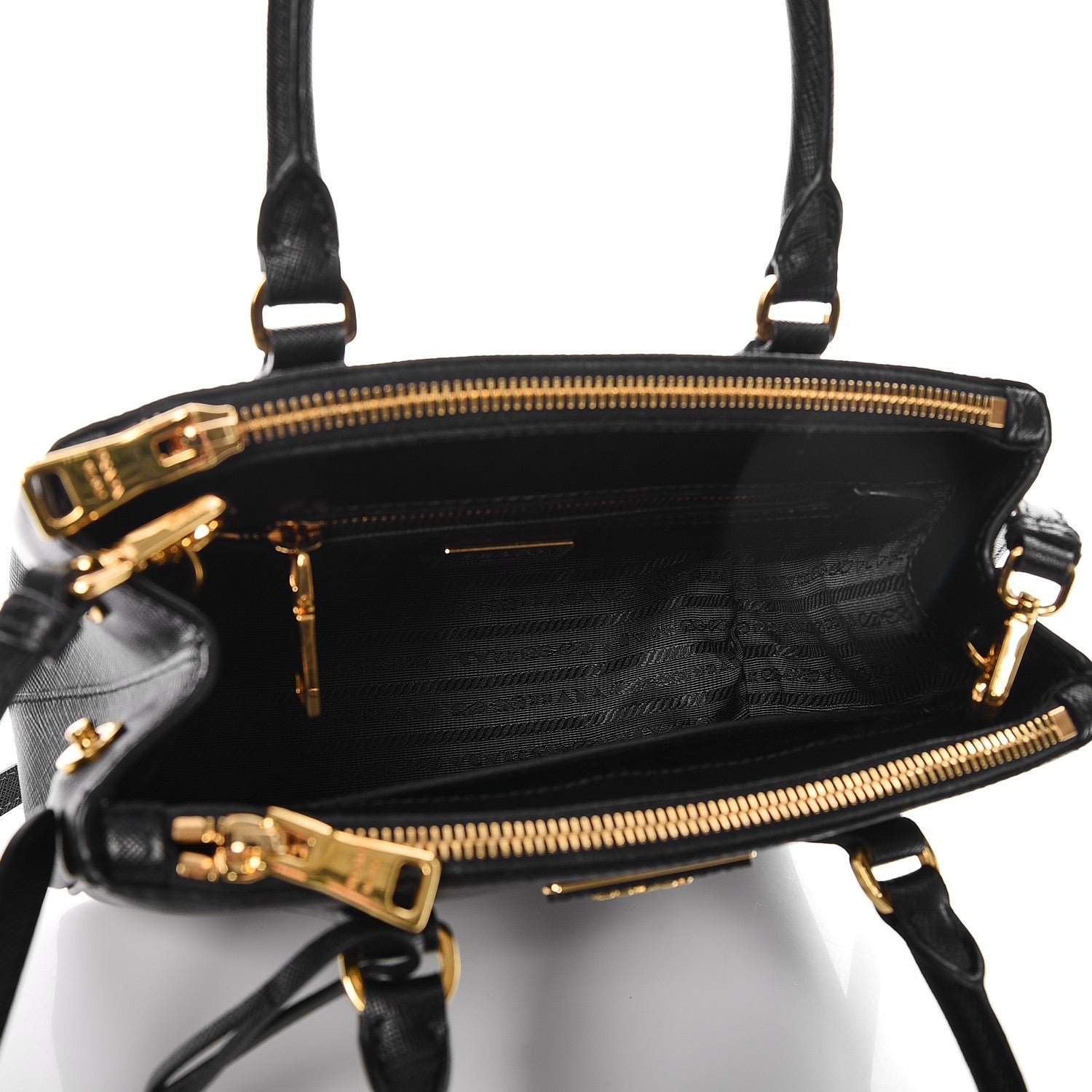 Prada Saffiano Lux Small Galleria Double Zip Tote Black 5 of 9